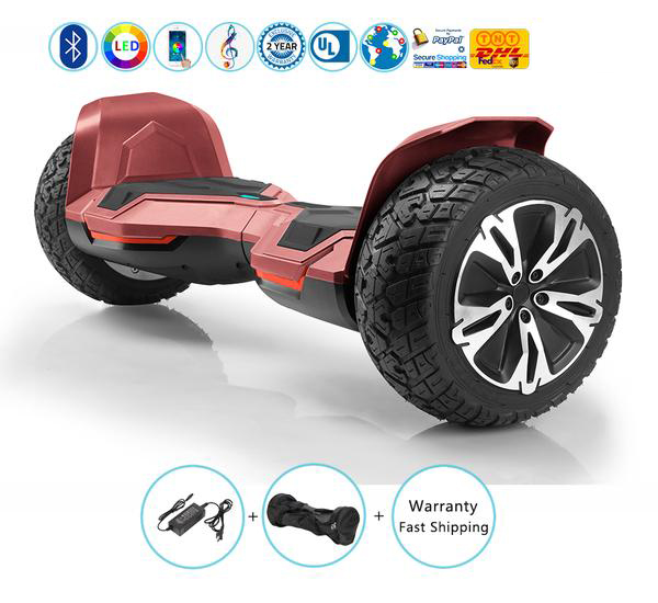 Off Road Self Balancing Hoverboard with Bluetooth Speakers + Led Lights