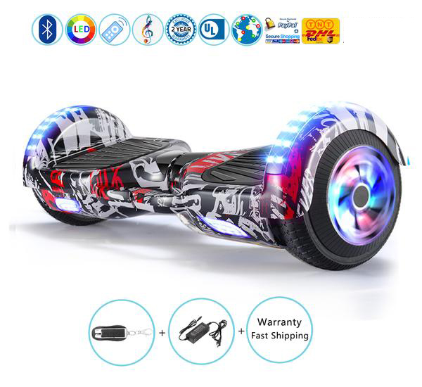 Bluetooth Hoverboard with LED Lights, Chrome Hoverboard for Kids in 2017 Christmas